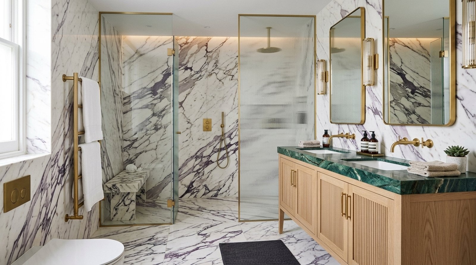 Salle de bain en marbre — matériaux durables